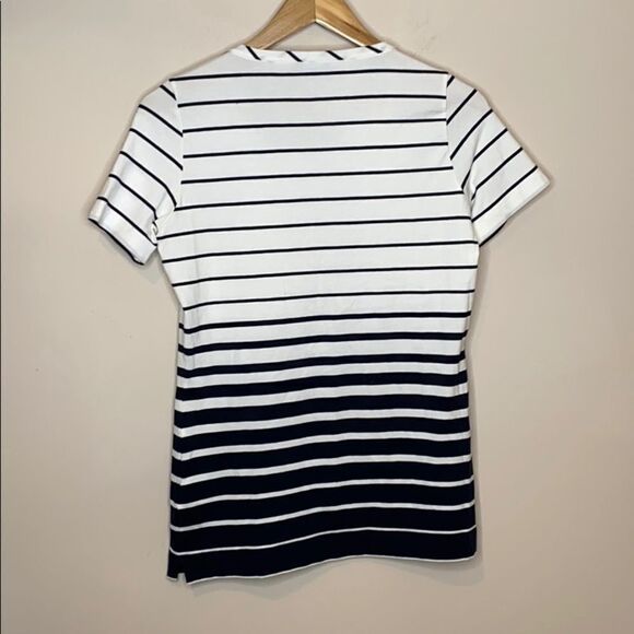 Rena Lange Striped Front Pocket Short Sleeve Top - Picture 5 of 5